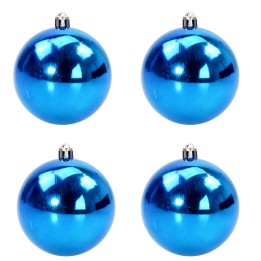 Set 4 palline blu ø 5 cm per albero di Natale