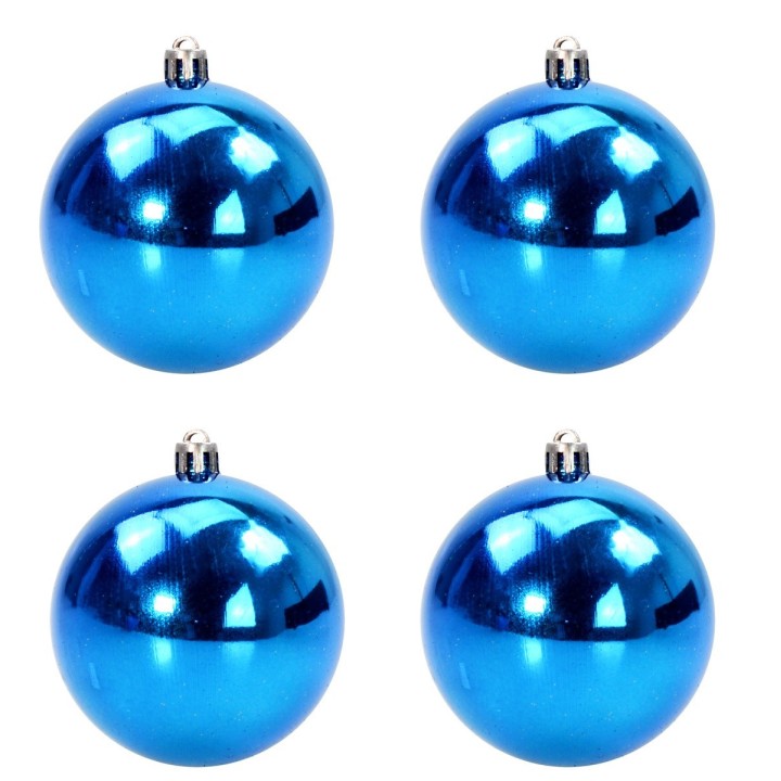 Juego de 4 bolas azules ø 5 cm para árbol de Navidad
