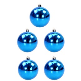 Set 5 palline blu ø 4 cm per albero di Natale