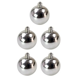 Set 5 palline argento ø 4 cm per albero di Natale