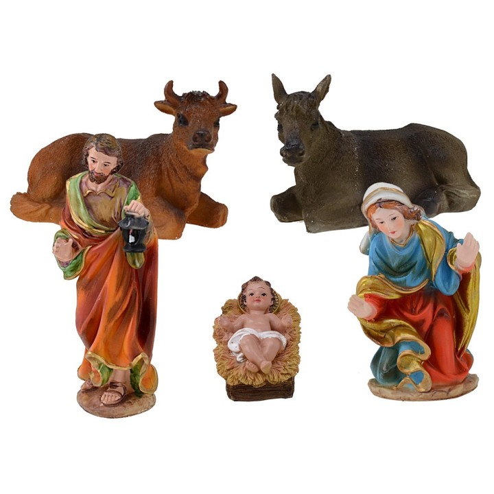 Set Natività per presepe 5 personaggi in resina serie 20 cm