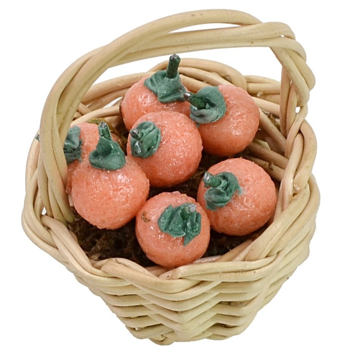 Wicker basket with oranges ø 2,5x3 h cm