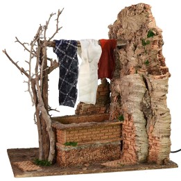 Working fountain with drip tray 30x48x49 h cm for 30 cm statues