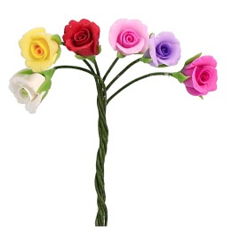 Bunch of assorted roses h 7 cm