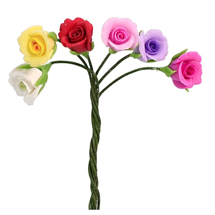 Bunch of assorted roses h 7 cm