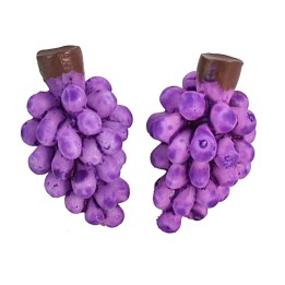 Set 2 grappoli uva nera cm 2 h