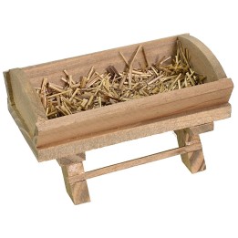 Mangiatoia in legno con fieno cm 8,5x4,8x4,8 h