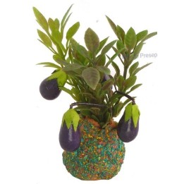 Planta con berenjenas
