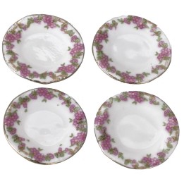 Set 4 piatti in ceramica con bordo decorato ø 2 cm