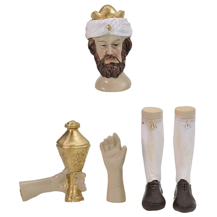 Head, hands, feet Three Magi statues cm 14-15 h
