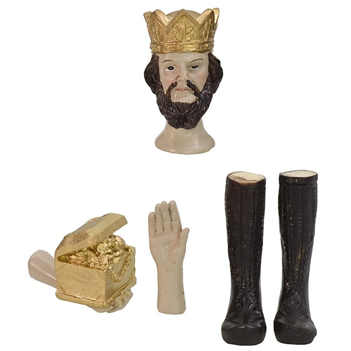 Head, hands, feet Three Magi statues cm 14-15 h