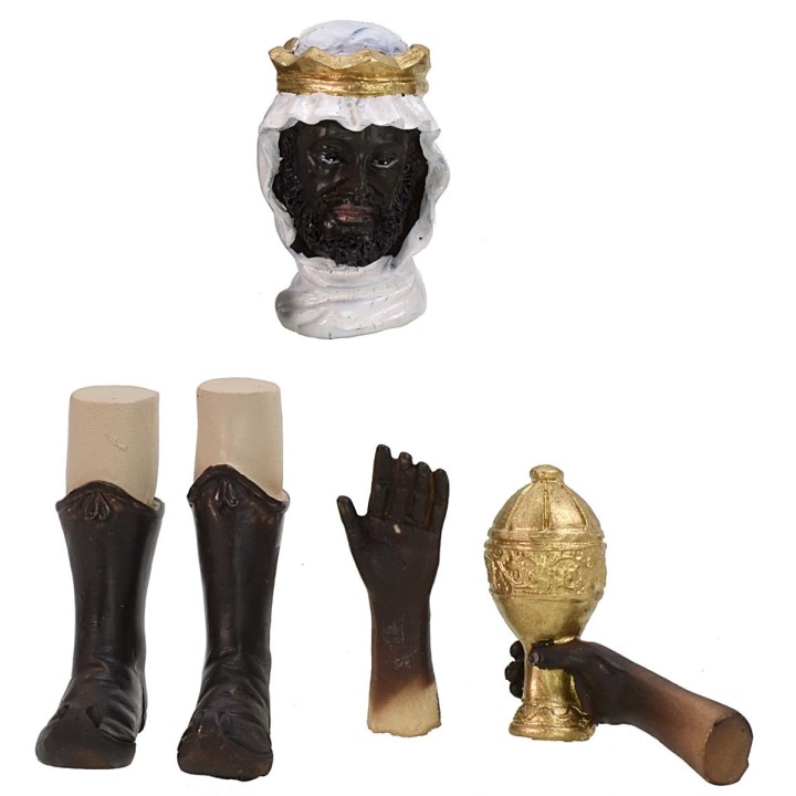 Head, hands, feet Three Magi statues cm 14-15 h