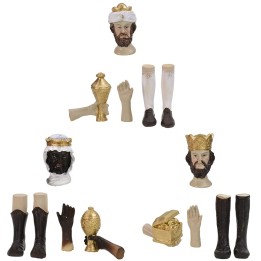 Testa, mani, piedi Tre Re Magi statue cm 14-15 h
