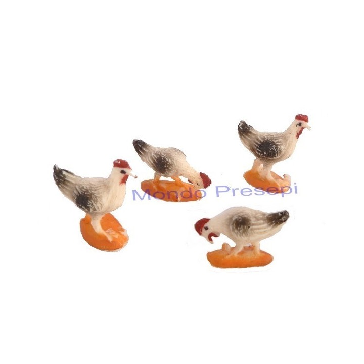 Set of 4 hens for statues cm 6 - 31529