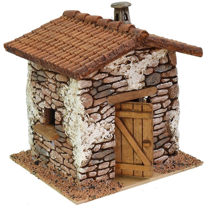 Casa de resina con chimenea de 15x14,5x17 cm de altura para