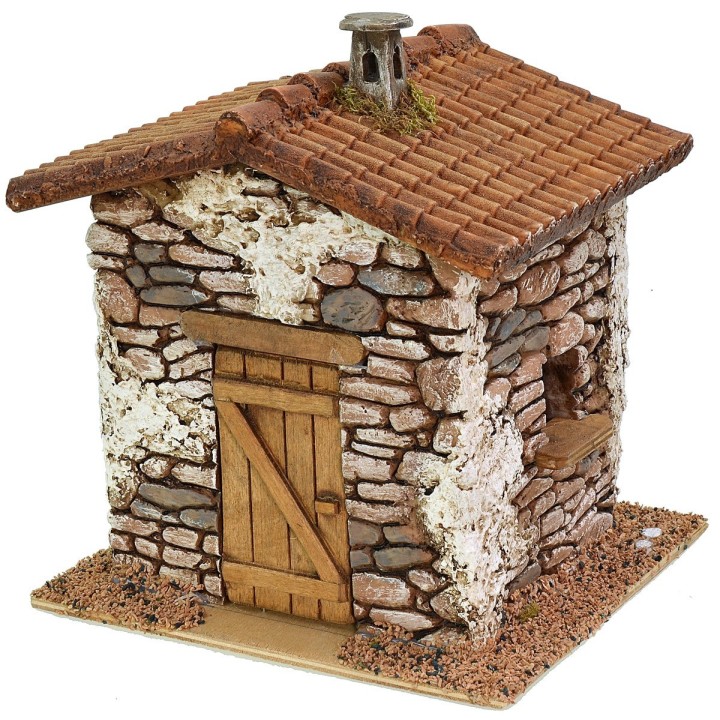 Casa de resina con chimenea de 15x14,5x17 cm de altura para