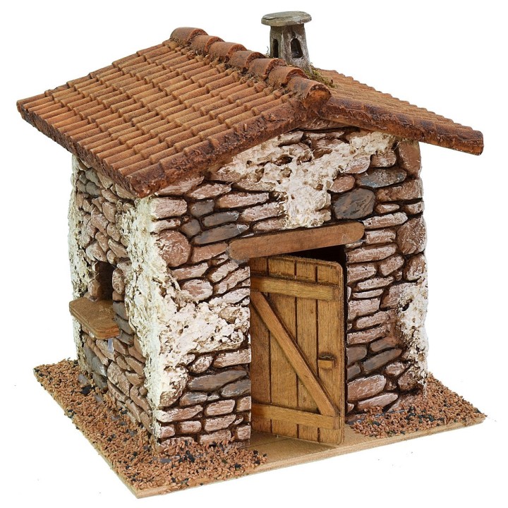 Casa de resina con chimenea de 19,5x16,6x22 cm de altura para