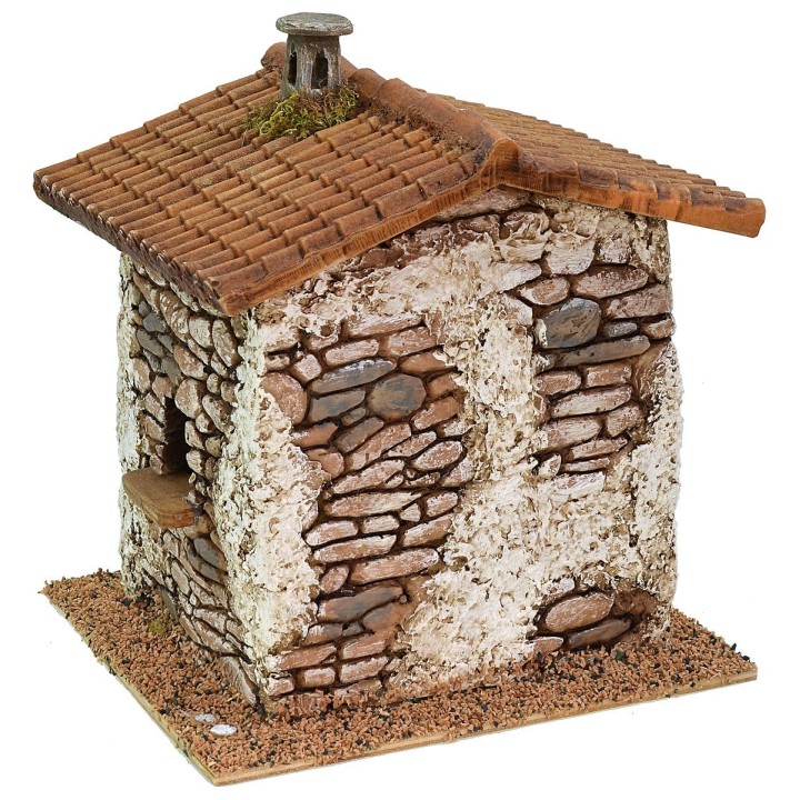 Casa de resina con chimenea de 19,5x16,6x22 cm de altura para