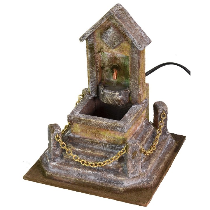 Fountain with stairs and gold chain cm 18x18x23,5 h for state