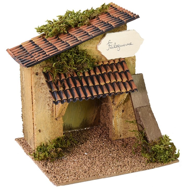 Carpenter's workshop 15.5x15.5x17h cm for nativity scene