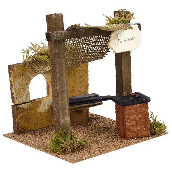 Taller de herrero con tienda cm 15,5x15,5x17 h