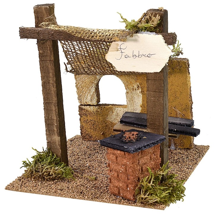 Taller de herrero con tienda cm 15,5x15,5x17 h