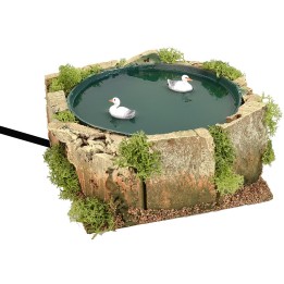 Pond with moving geese for statues series 8-10 cm