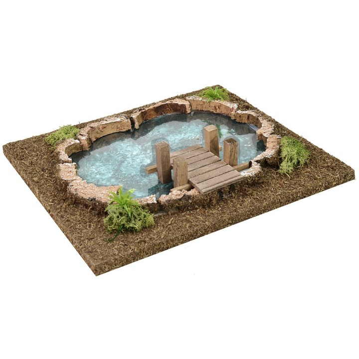 Lake with depth effect for nativity scene cm 25x23x5 h
