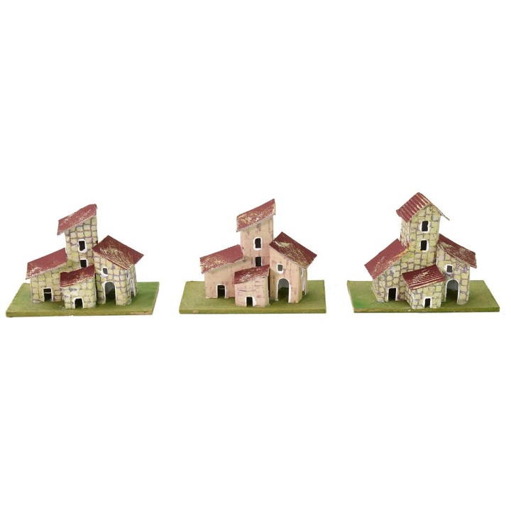 Set of 3 houses for creche 10x5x8 cm