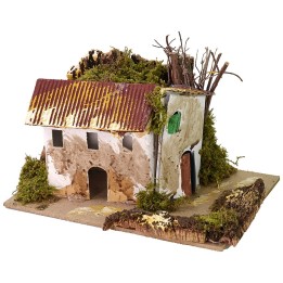 Casetta con cascina per presepe cm 15x10,5