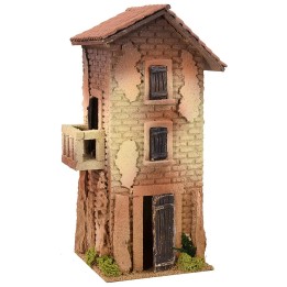 Casa su tre piani con balcone cm 15x15x35 h