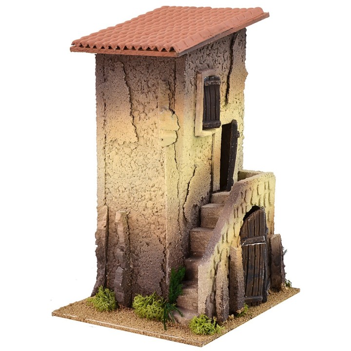 Casa su tre piani con scalinata cm 20x18x30 h