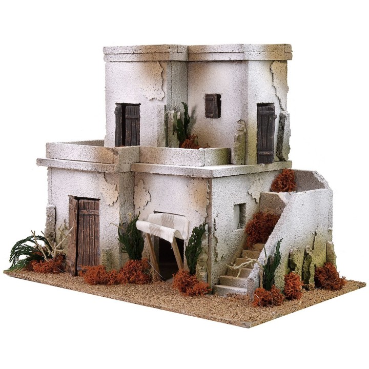 Casa árabe con escalera de dos pisos de 40x25x31 cm h