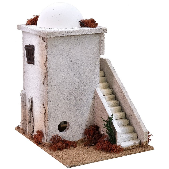 Casa araba con cupola e scalinata cm 20x25x29 h
