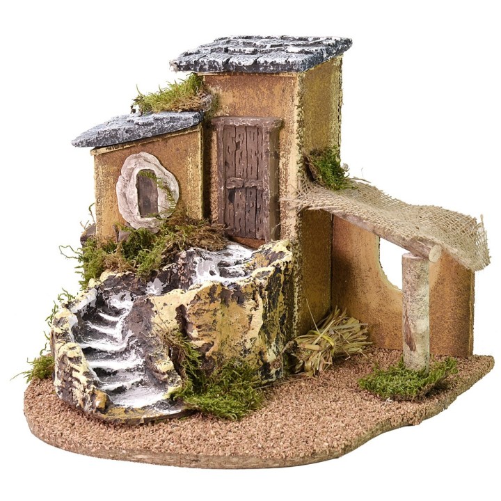 Casetta con scalinata e tettoia cm 31x29,5x24,5 h