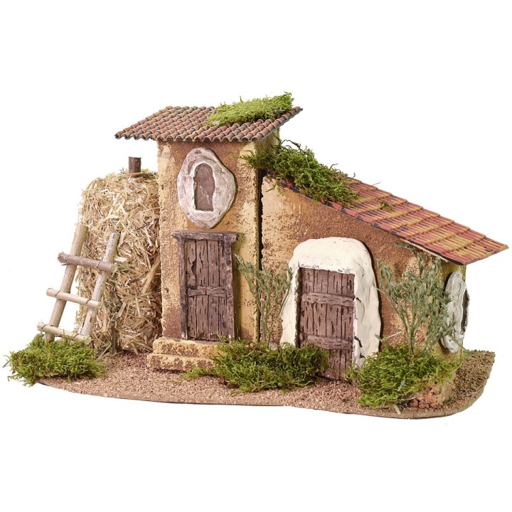 Farmhouse with barn 37x20x21 cm h
