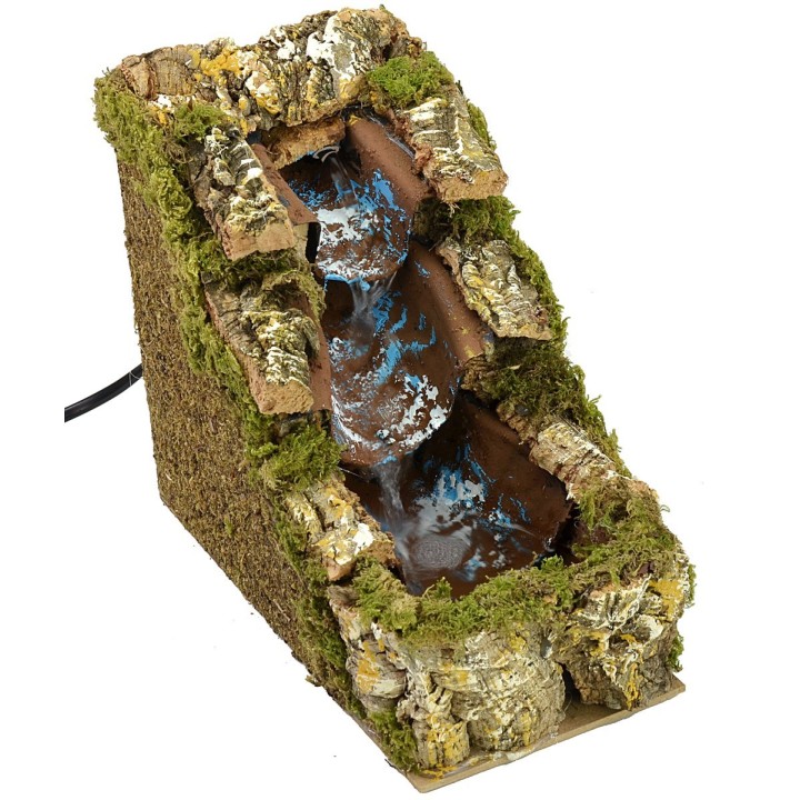 Cascata rocciosa con salti d'acqua per statue cm 12x21,5x19 h.