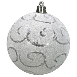 Pallina bianco con glitter ø 8 cm Natale