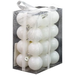 Sep 24 white balls glittered ø 4 cm per Christmas tree