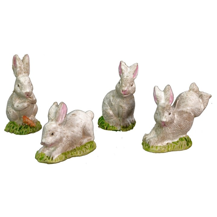Set 4 conigli per Presepe per statue da cm 10