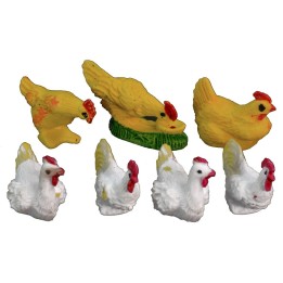 Set 7 galline in pvc cm 2,5-4