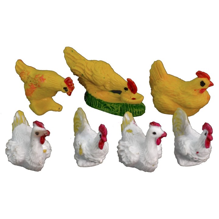 Set 7 galline in pvc cm 2,5-4