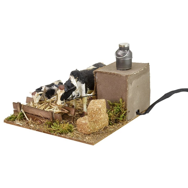 Vacas en movimiento en el comedero cm 15x15,5x10 h