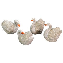 Juego de 4 cisnes de resina de 2,5-3 cm