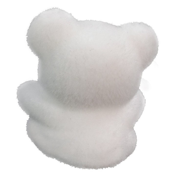 White plush with red bow 3 cm