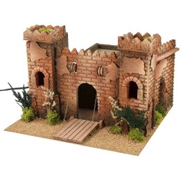 Castle with moving drawbridge cm 30x30x21,5 h