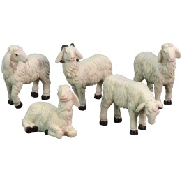 Set 5 pecore in resina per statue da 11-13 cm