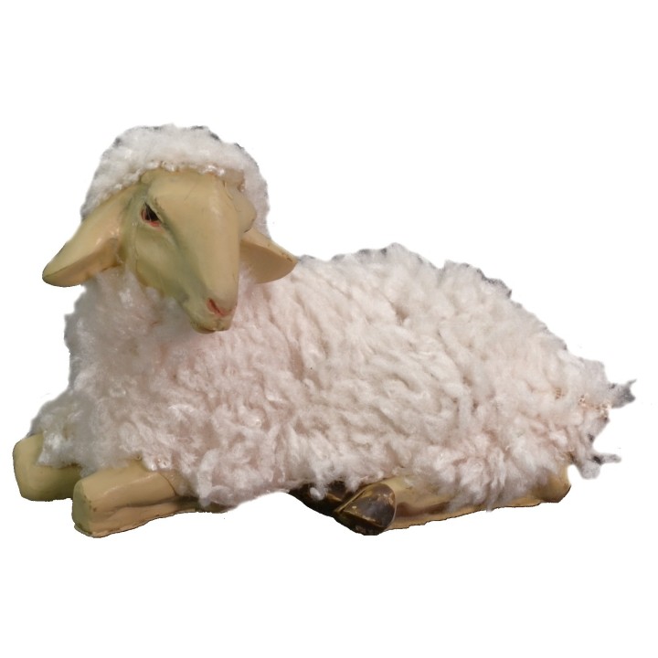 Set 3 pecore in resina con lana per statue da 10-12 cm