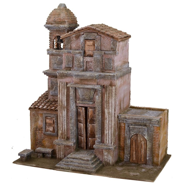 Chiesa Cattedrale con campanile cm 50X29X56h per statue cm 12