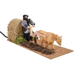 Contadino con aratro doppio movimento 12 cm